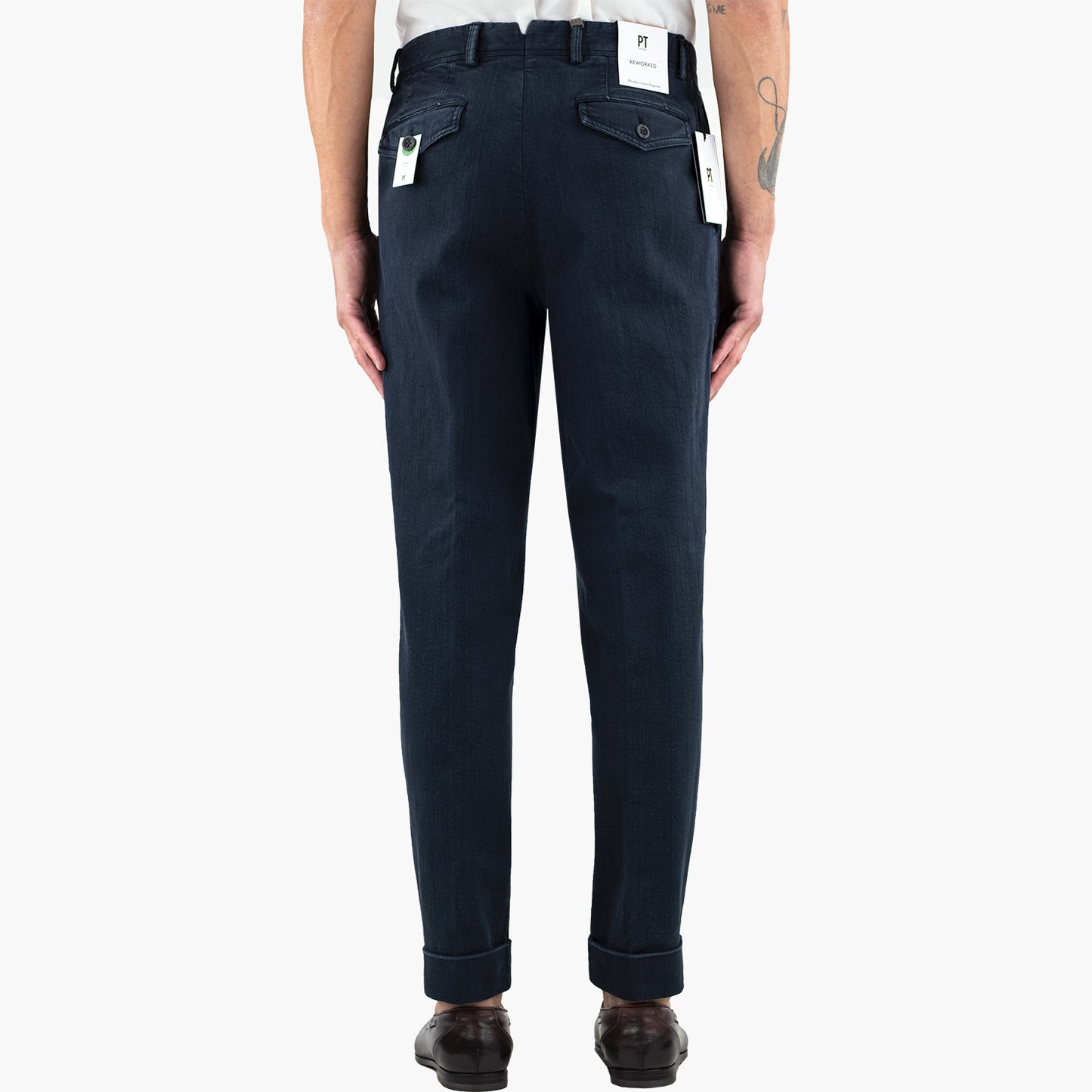Pantalone PT Torino The Reporter Carrot Fit Art. TT03 in Cotone Tinto Capo Col. Y370 Blu Navy