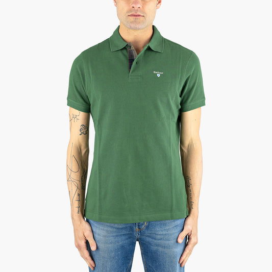 Polo BARBOUR Tartan Pique in Puro Cotone Racing Green