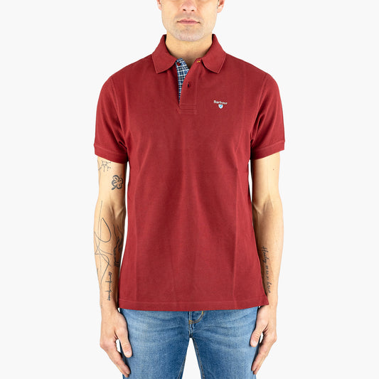 Polo BARBOUR Tartan Pique in Puro Cotone Wine