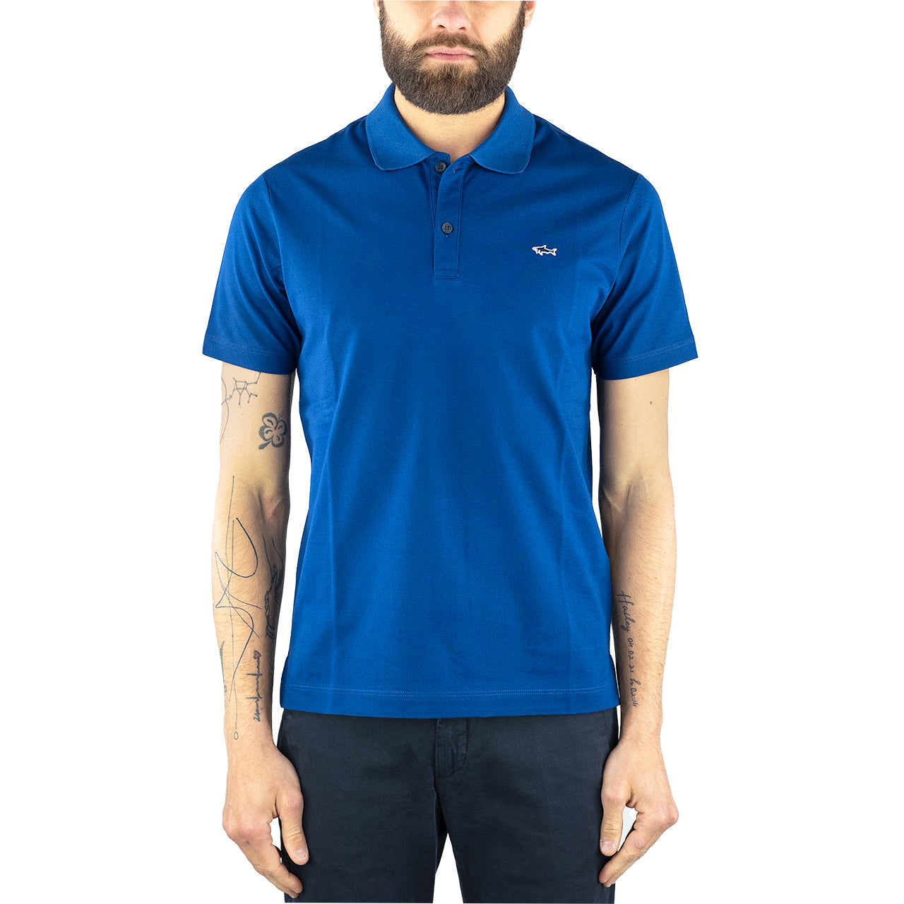 Polo PAUL & SHARK in Cotone Organico Piqué Blu Royal