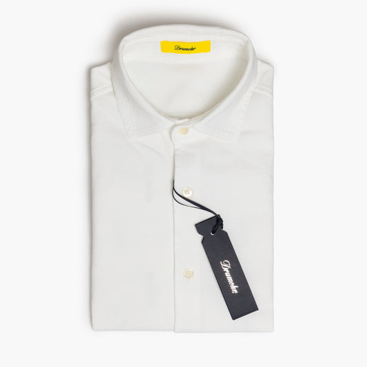 Polo Camicia Uomo DRUMOHR Art. DTJF609 in Puro Cotone Bianca