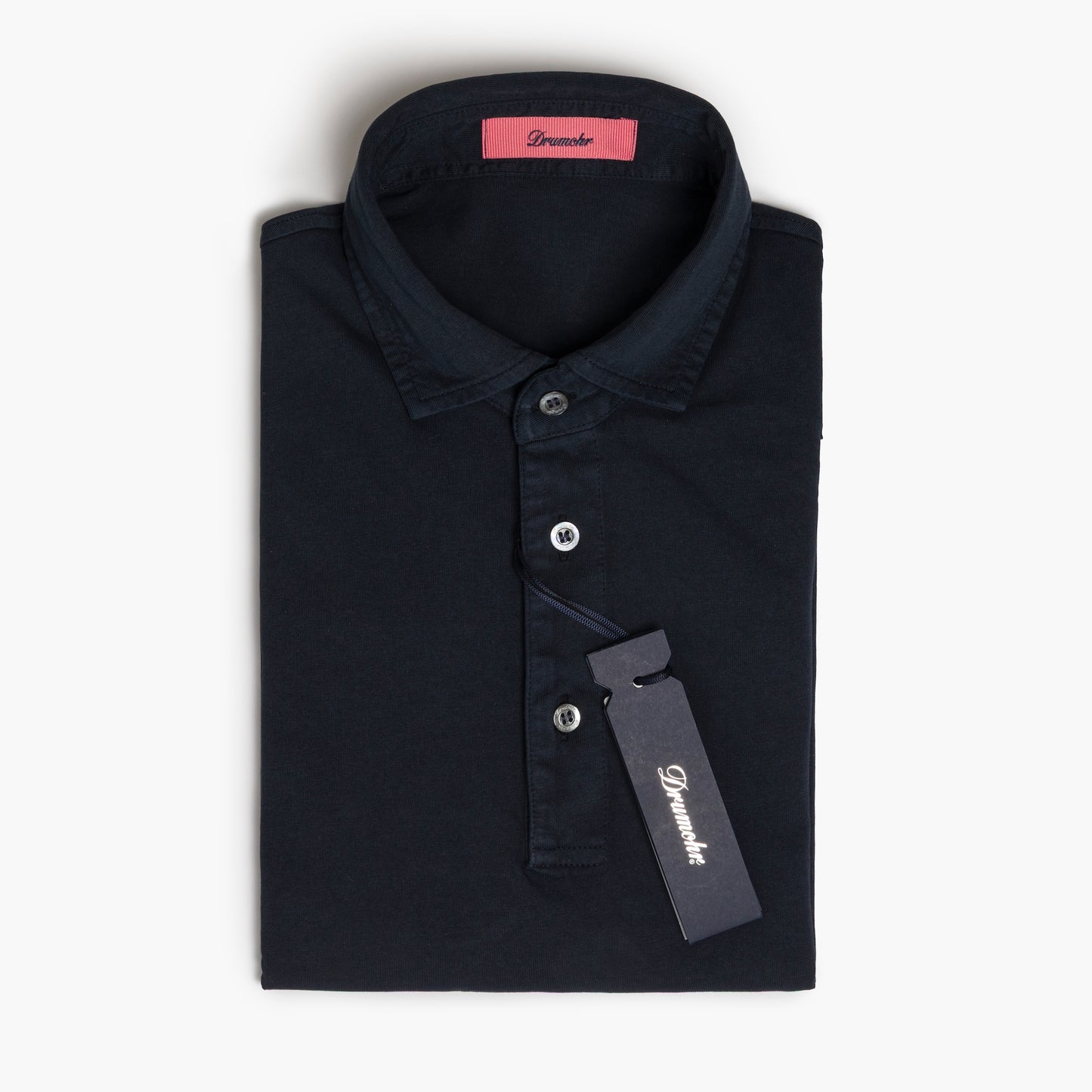 Polo Uomo Manica Lunga DRUMOHR Art. DTJF204 in Puro Cotone Blu Navy