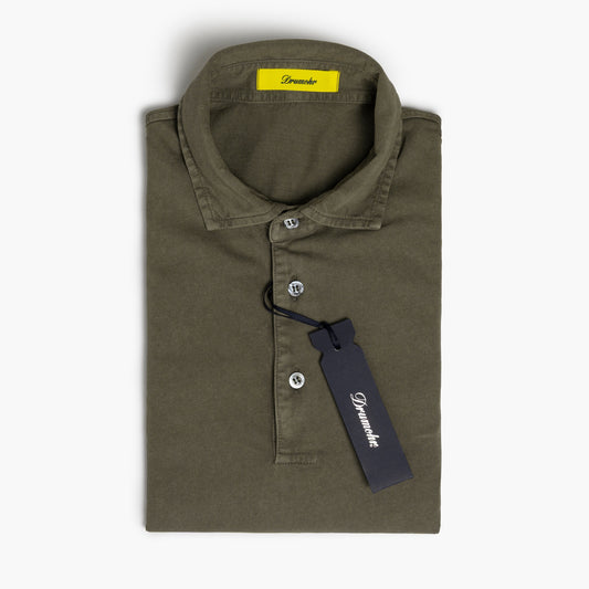 Polo Uomo Manica Lunga DRUMOHR Art. DTJF204 in Puro Cotone Militare