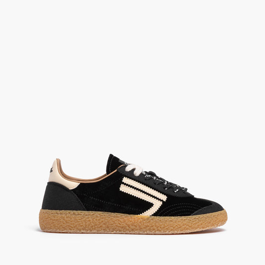 Sneaker Donna PURAAI XS Art. PU601X-058 in Eco Pelle Micro Suede e Velluto Liscio Col. Caviar