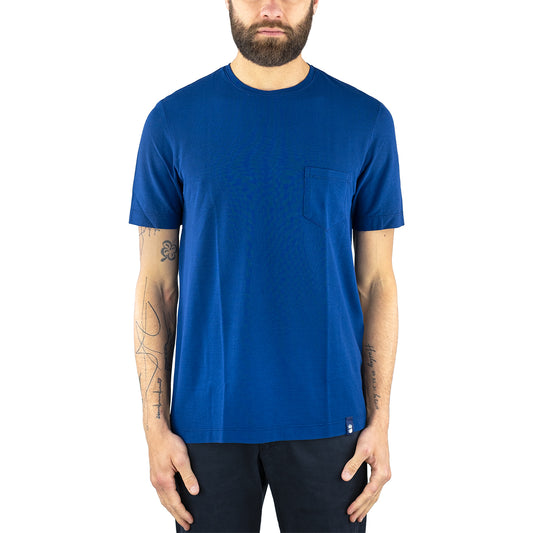 T-Shirt DRUMOHR in Ice Cotton con Taschino Blu Royal