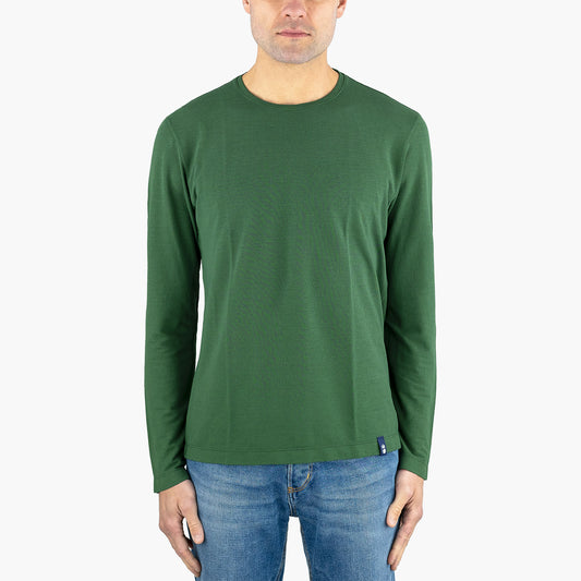 T-Shirt Manica Lunga DRUMOHR in Puro Cotone Verde Inglese