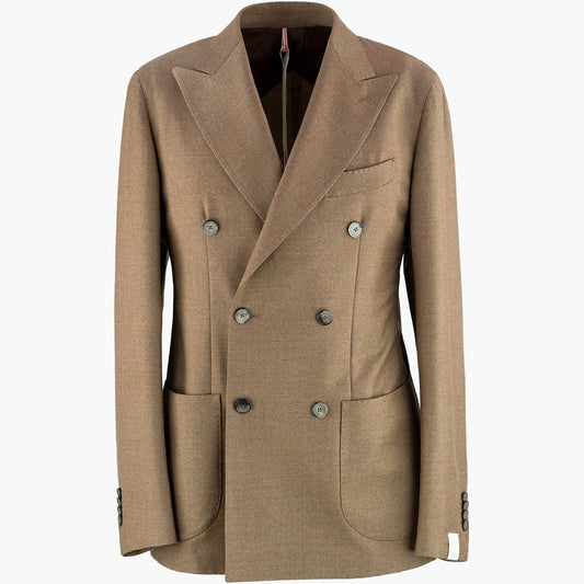 Abito Doppiopetto SANTANIELLO in Lana e Cashmere Cammello Col. 52F ART. E3402B.