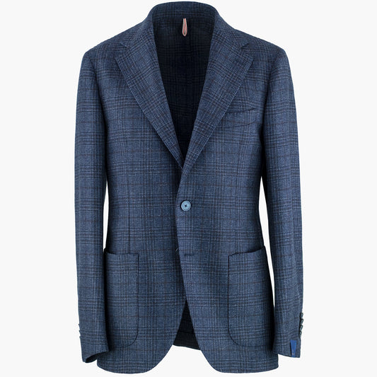 Giacca SANTANIELLO in Pura Lana Principe di Galles Blu