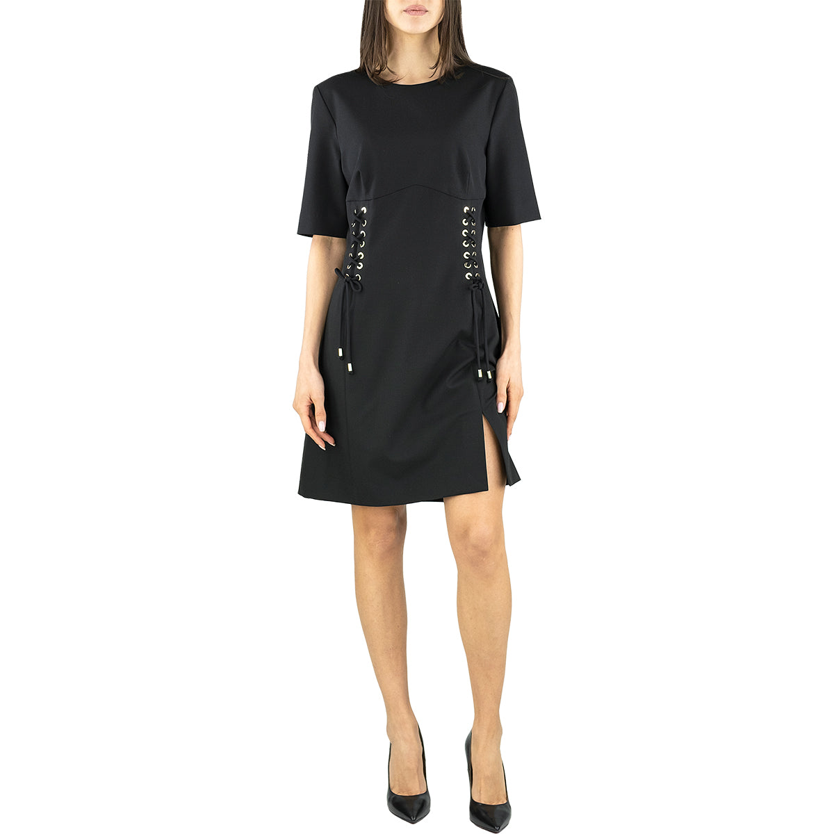 Abito PINKO Accogliente Bustier con Stringhe Nero