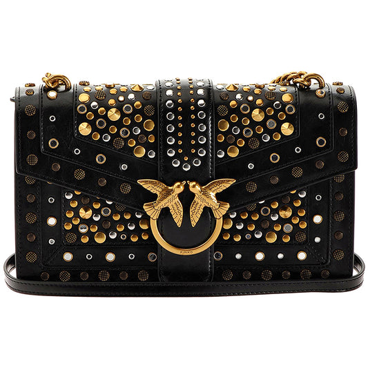 Borsa PINKO Classic Love Bag Icon New Studs con Borchie Nera