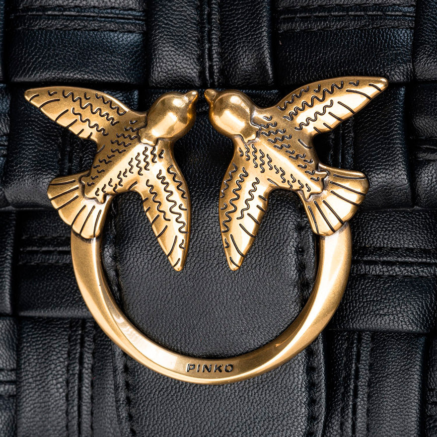 Borsa PINKO Love Classic Puff Weave Nera