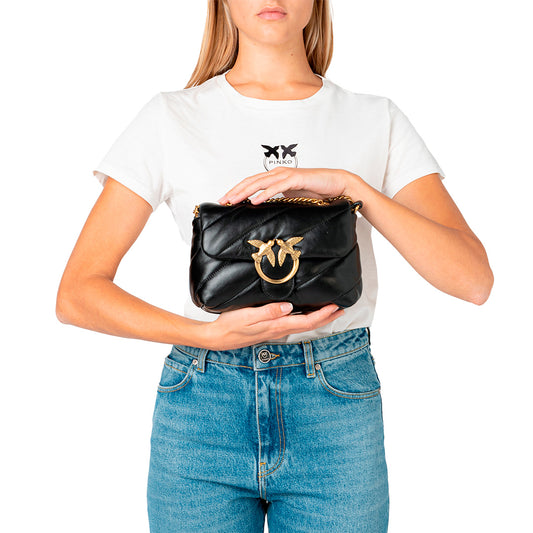 Borsa PINKO Love Mini Puff Sheep Nappa Nera