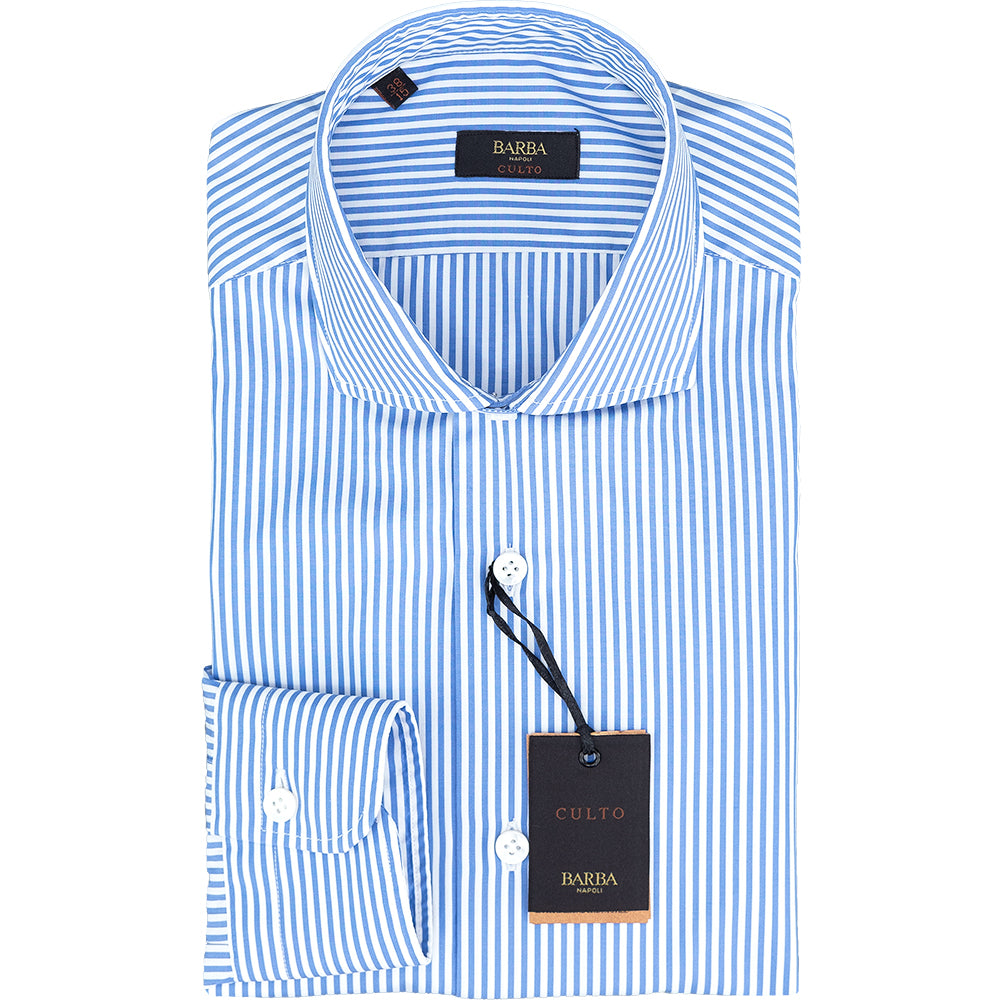 Camicia BARBA Napoli Culto Righe Bianco Azzurro