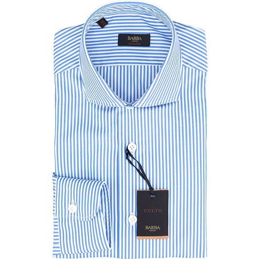Camicia BARBA Napoli Culto Righe Bianco Azzurro