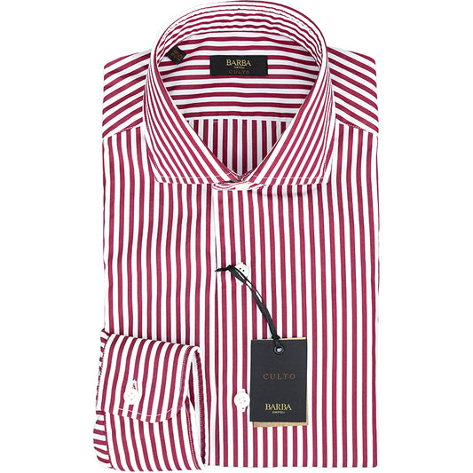 Camicia BARBA Napoli Culto Righe Bianco Bourdeaux