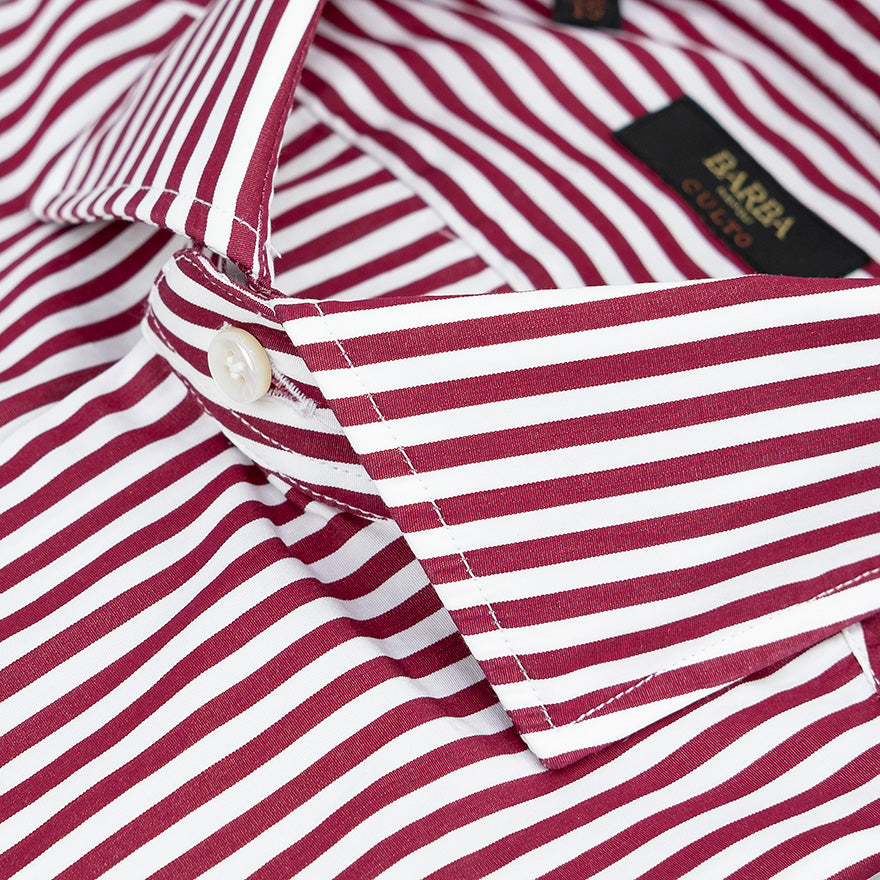 Camicia BARBA Napoli Culto Righe Bianco Bourdeaux