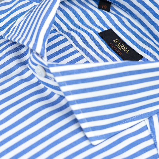 Camicia BARBA Napoli Culto Righe Bianco Celeste