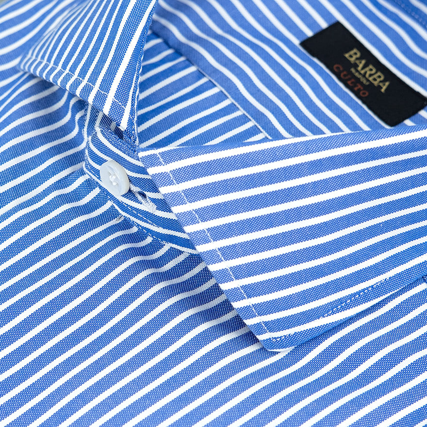 Camicia BARBA Napoli Culto Righe Celeste Bianco
