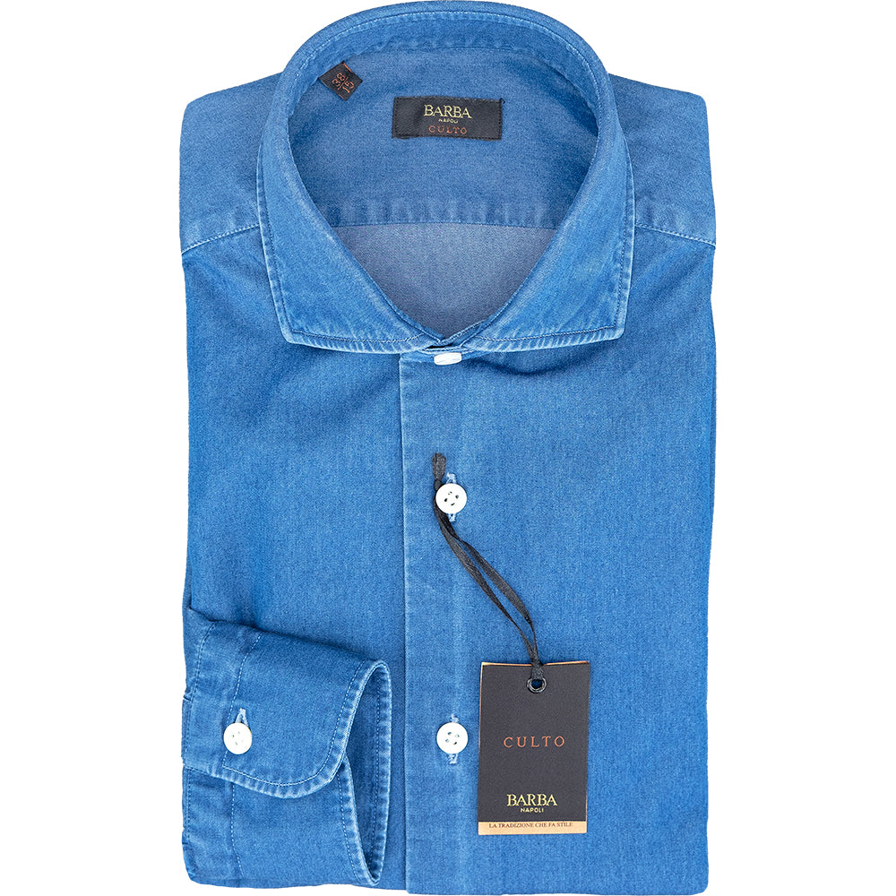 Camicia BARBA Napoli Culto in Cotone Denim
