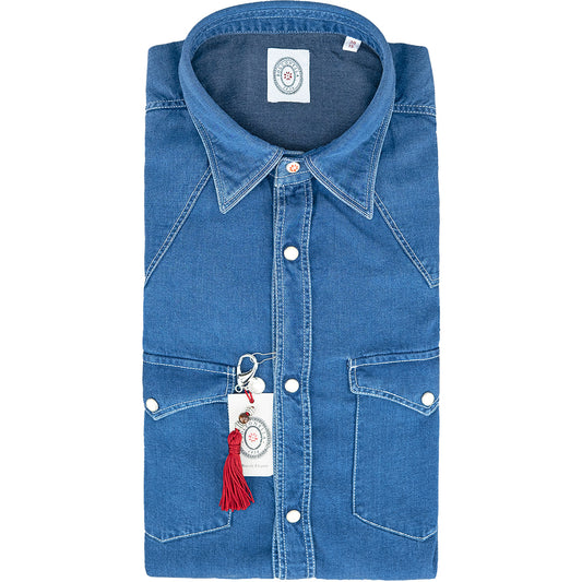 Camicia BOLZONELLA Baddy Texana in Misto Cotone e Tencel Denim
