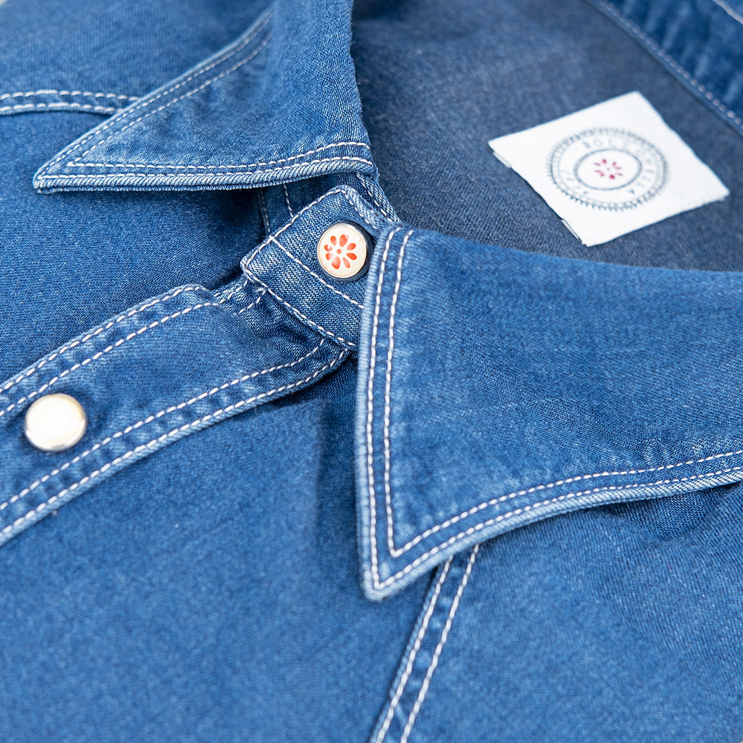 Camicia BOLZONELLA Baddy Texana in Misto Cotone e Tencel Denim