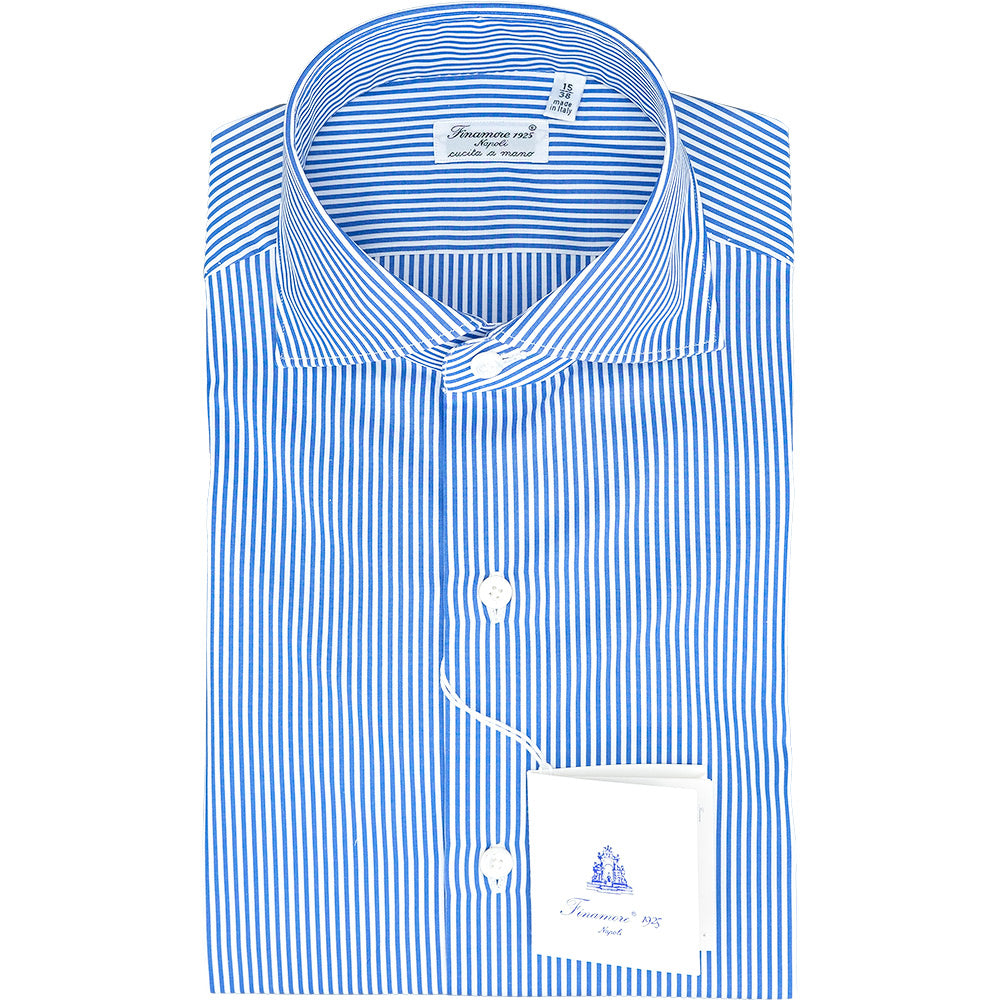 Camicia FINAMORE Milano Bacchetta Bianco Azzurro