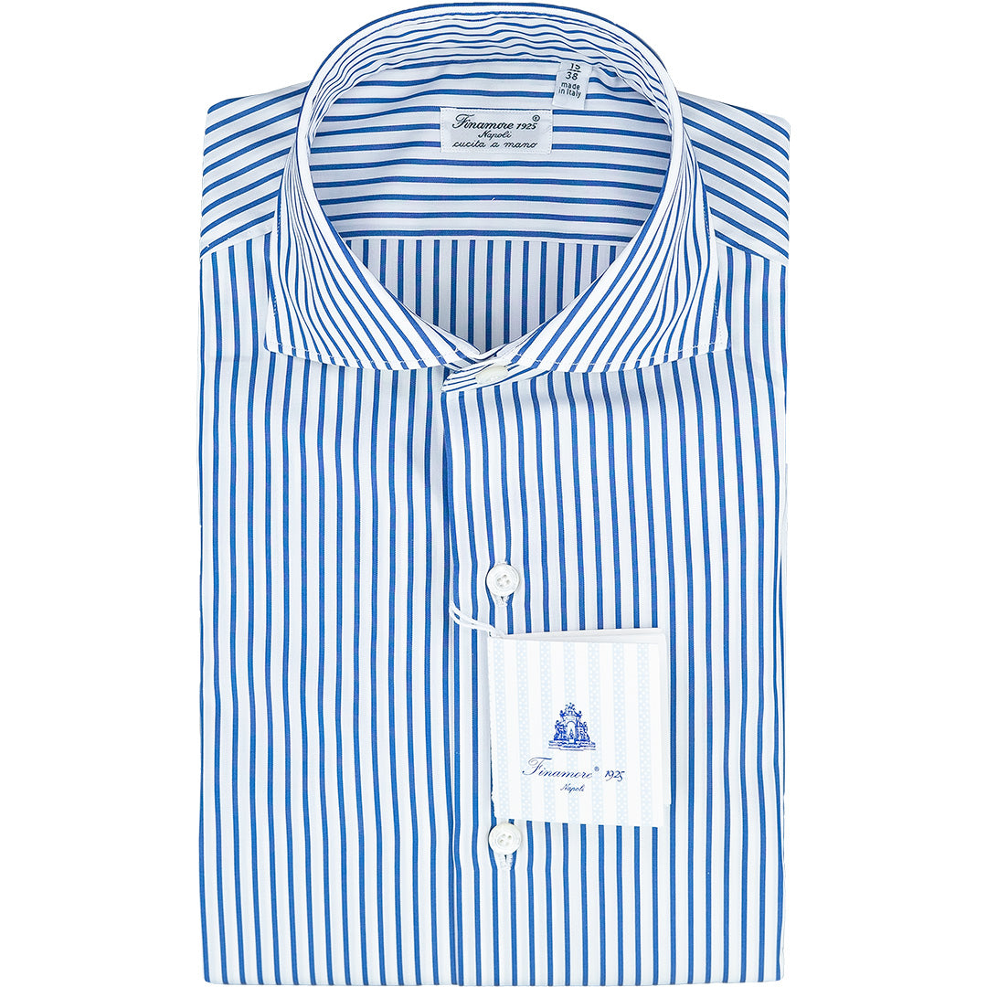 Camicia FINAMORE Milano Riga Bianco Blu
