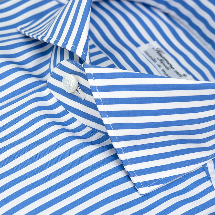 Camicia FINAMORE Milano Riga Bianco Celeste