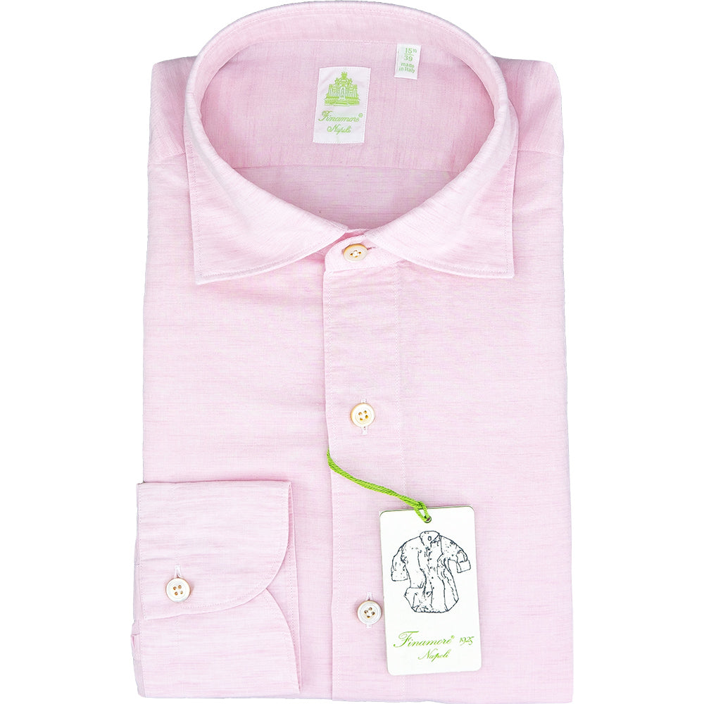 Camicia FINAMORE Tokyo in Lino e Cotone Rosa