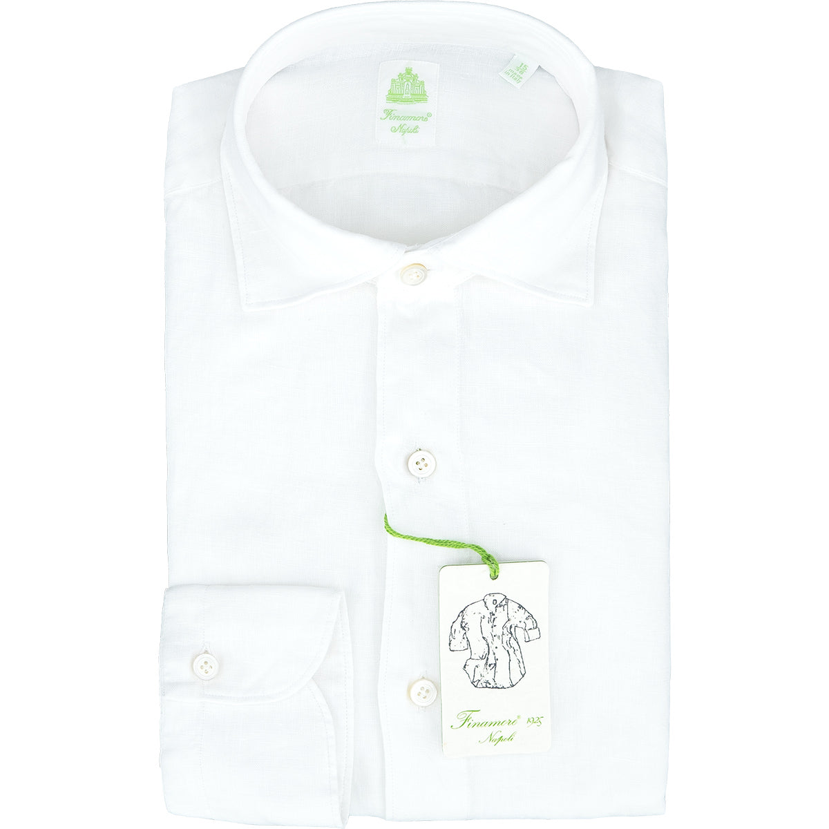 Camicia FINAMORE Tokyo in Puro Lino Bianca