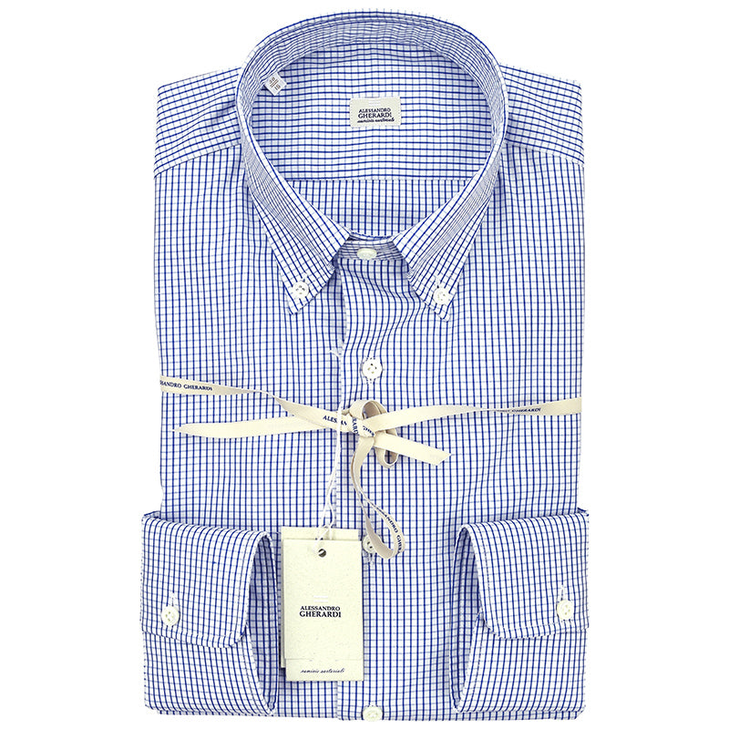 Camicia GHERARDI Quadretti Bianco Blu