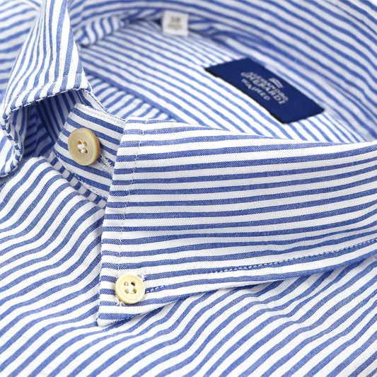 Camicia GHERARDI Washed Righe Bianco Celeste
