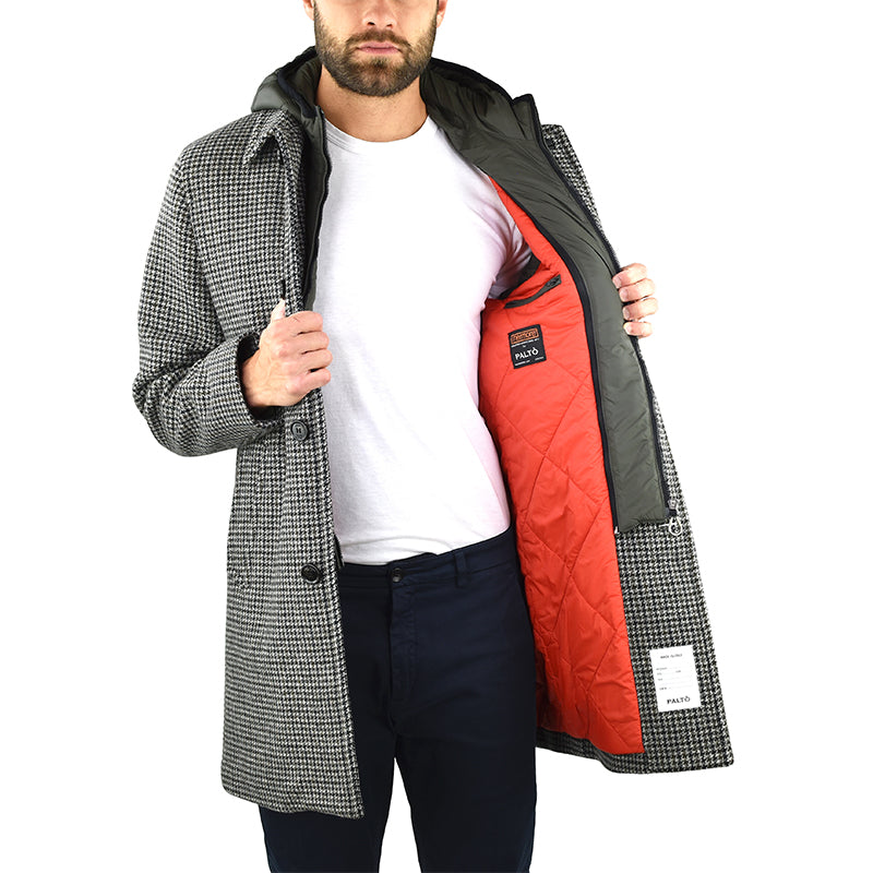 Cappotto PALTÒ Alfredo 20W FAI WSS Pied De Poule Grigio Marrone