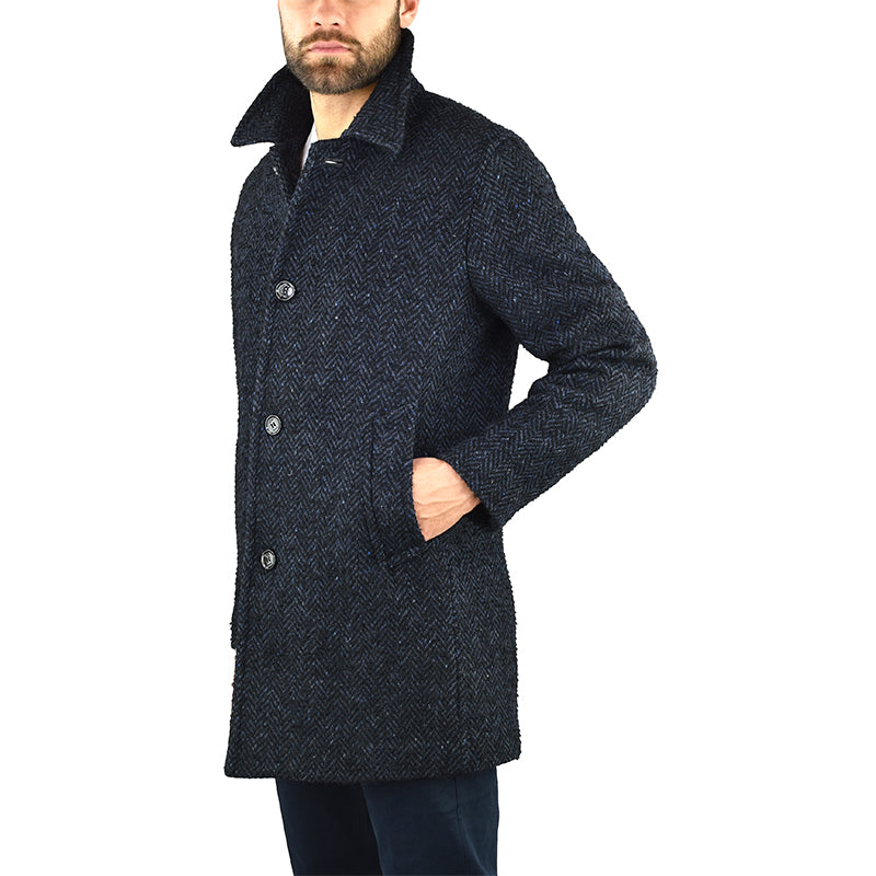 Cappotto PALTÒ Alfredo 20W NEO Spinato Nero Blu Navy