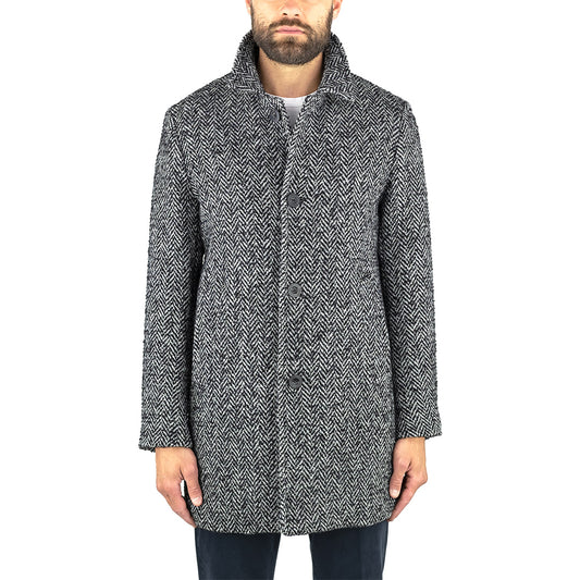 Cappotto PALTÒ Alfredo Neo Bouclé Spinato Grigio Medio