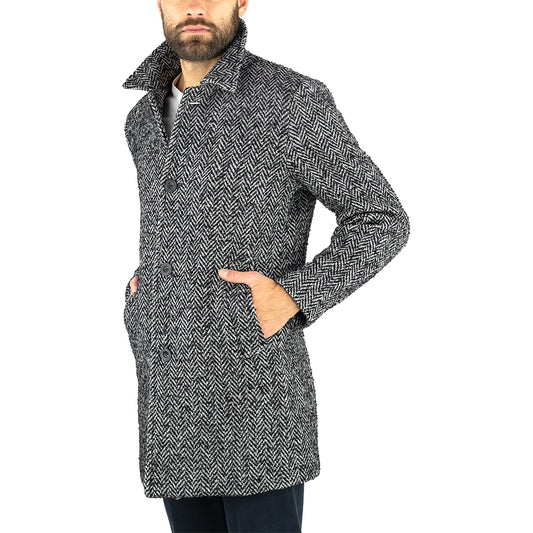 Cappotto PALTÒ Alfredo Neo Bouclé Spinato Grigio Medio