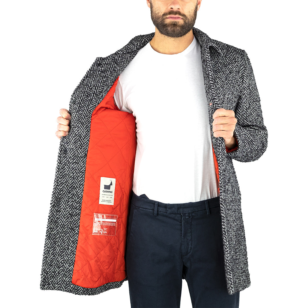 Cappotto PALTÒ Alfredo Neo Bouclé Spinato Grigio Medio