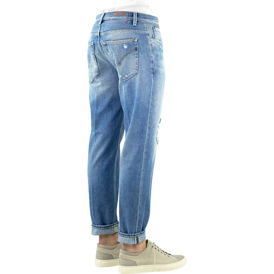 Eco Jeans DONDUP Brighton UP434 con Rotture Lavaggio Medio Chiaro