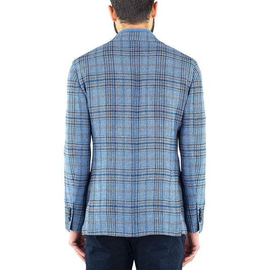 Giacca LARDINI Fantasia Quadro Super Soft Indaco