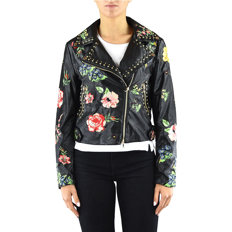 Giacca Chiodo TWINSET PA82AU in Ecopelle Nero