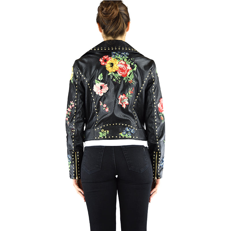 Giacca Chiodo TWINSET PA82AU in Ecopelle Nero