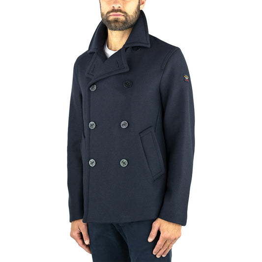 Giaccone Peacot PAUL & SHARK Doppio Petto in Lana e Cachemire Blu