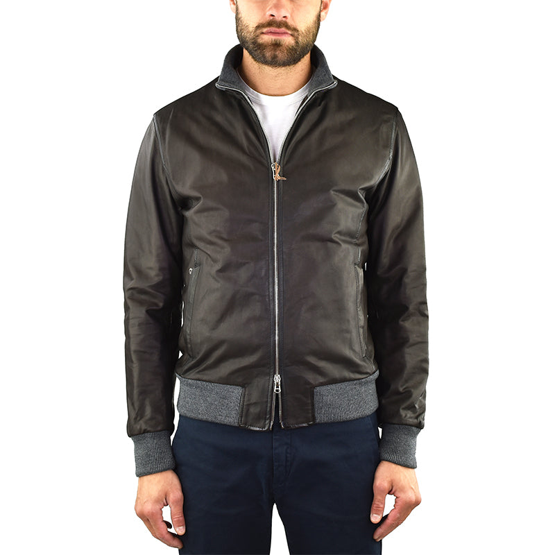 Giubbotto BARBA Napoli Fox in Pelle Testa di Moro