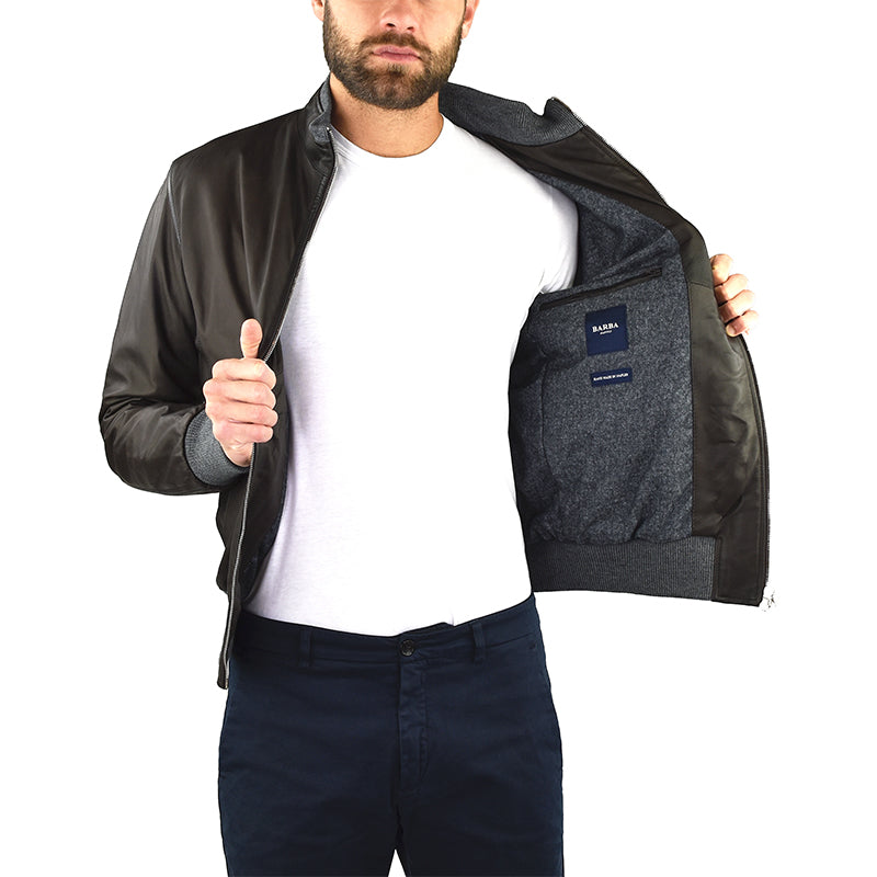 Giubbotto BARBA Napoli Fox in Pelle Testa di Moro