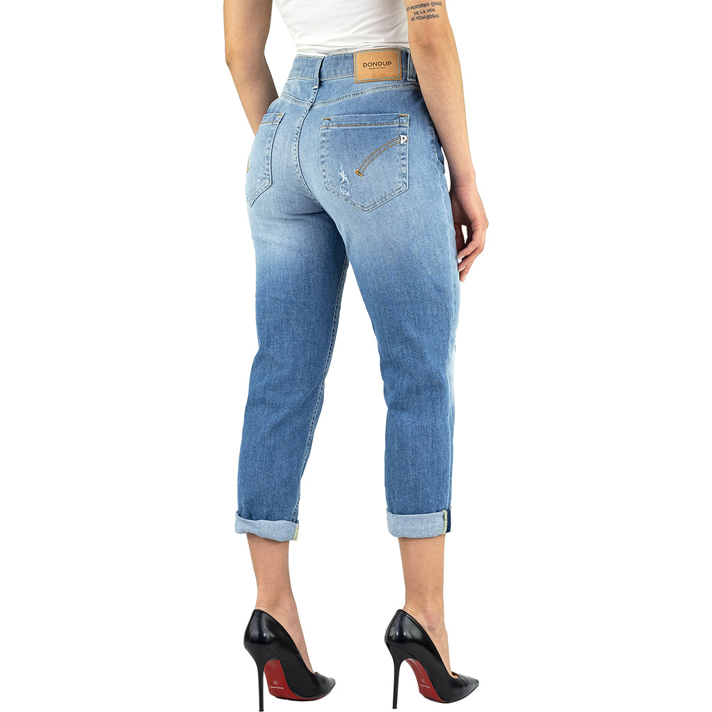 Jeans DONDUP Koons Gioiello DP268B Rotture Lavaggio Medio Chiaro