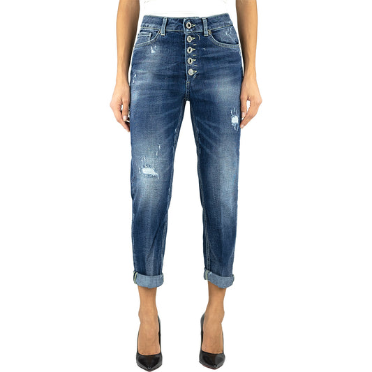 Jeans DONDUP Koons Gioiello DP268B con Abrasioni Lavaggio Medio Scuro