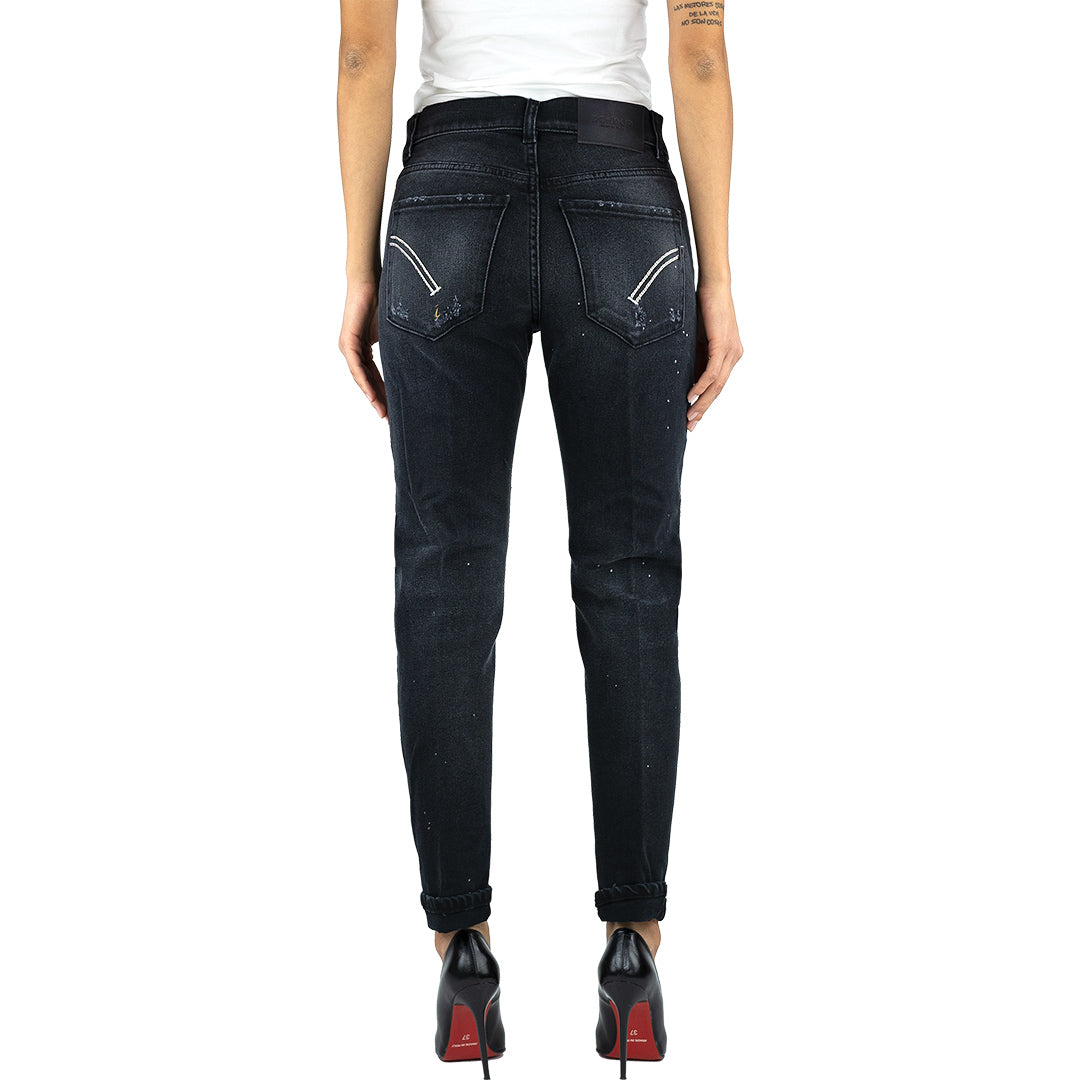 Jeans DONDUP Mila DP466 con Abrasioni Nero Lavato
