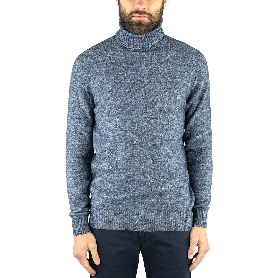 Maglia KANGRA Collo Alto in Misto Lana e Alpaca Grigia