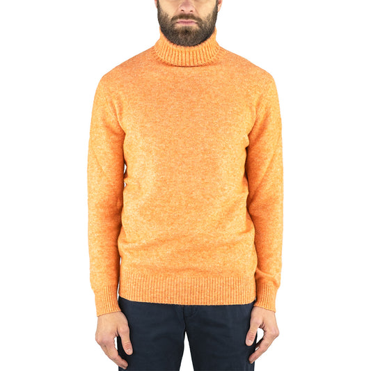 Maglia KANGRA Collo Alto in Misto Lana e Alpaca Salmone