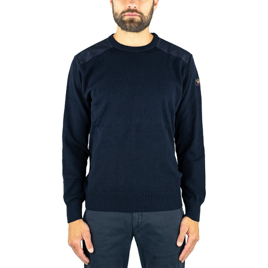 Maglia PAUL & SHARK in Lana Inserti in Tessuto Tecnico Blu